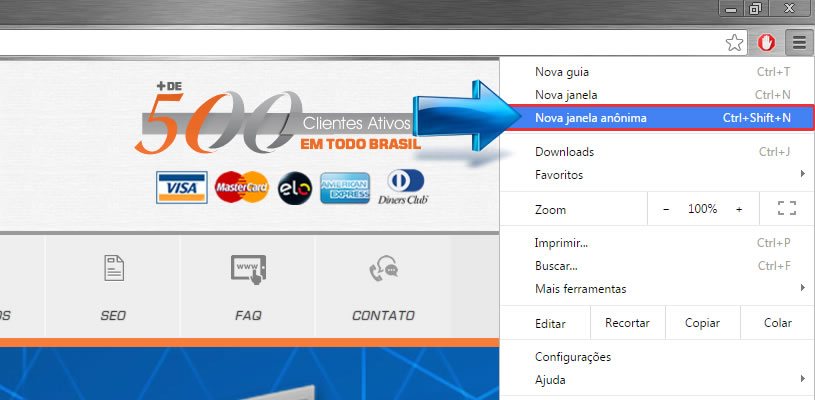 Entre no Navegador Google Chrome em Modo An nimo