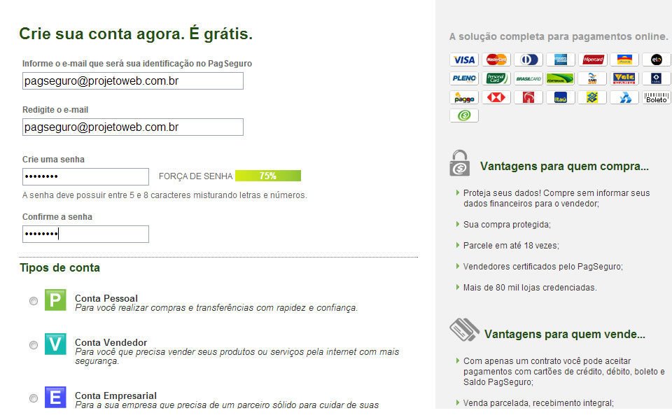 Como criar sua conta no PagSeguro e utilizá-la em sua loja virtual